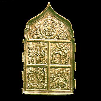 Section of a Brass Traveling Icon, 1750 CE - 1900 CE