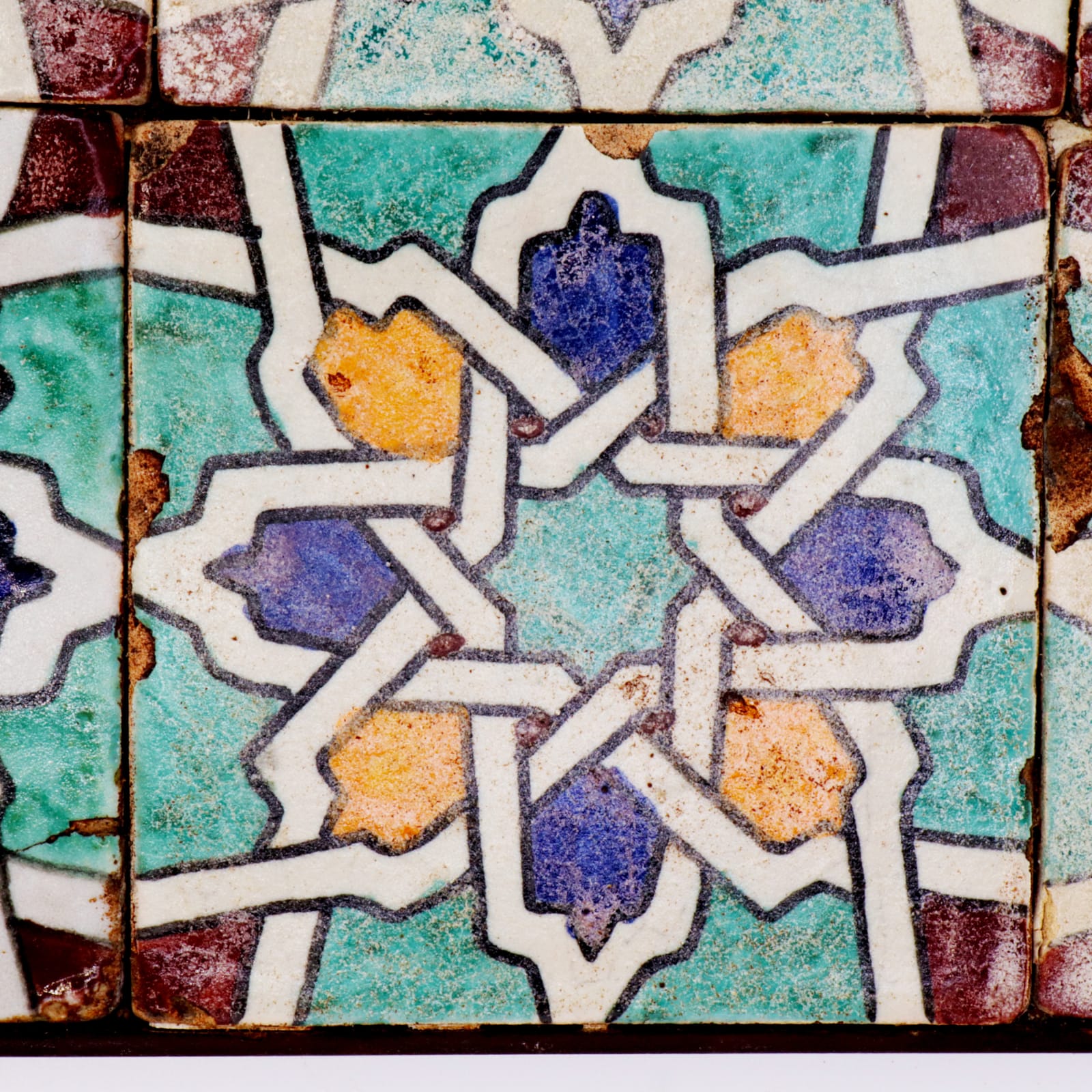 Set of Nine Hispano-Moresque Tiles, in the Alhambra Style, Sixteenth to Seventeenth Century AD