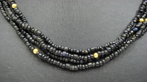 Black Glass Bead Necklace