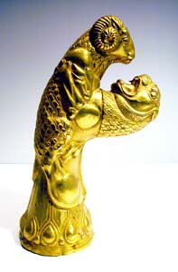 Achaemenid Style Gold Sculpture Depicting a Lion Attacking a Ram, 20th Century CE