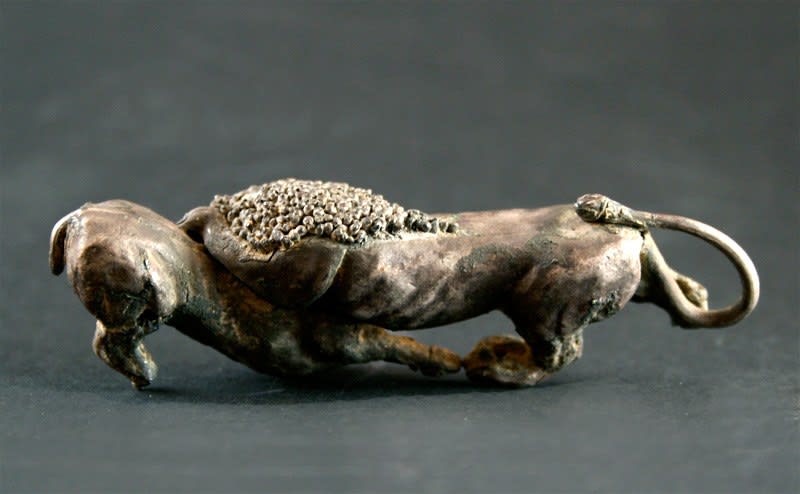 Graeco-Roman Silver Figure of a Lion and Prey, 100 BCE - 200 CE