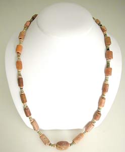 Egyptian Faience And Limestone Bead Necklace, 3300 BCE - 1300 BCE