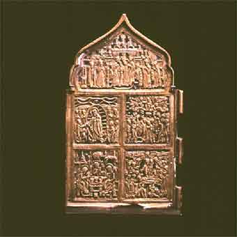 Section of a Brass Traveling Icon, 1750 CE - 1900 CE