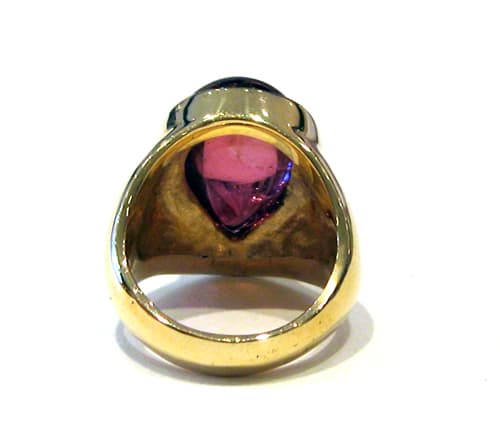 18 Karat Gold Ring Set with a Pink Tourmaline