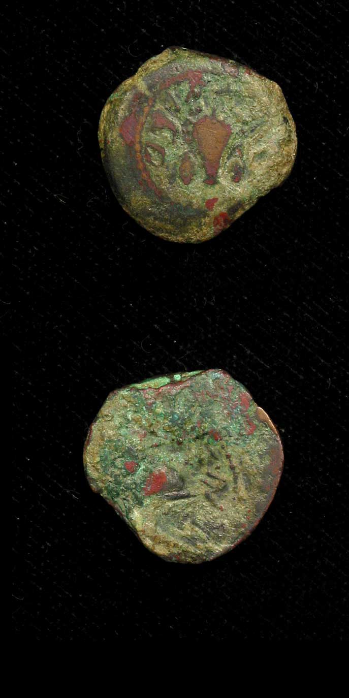 Year Four Bronze Prutah of the Jewish War Against Rome, 69 CE