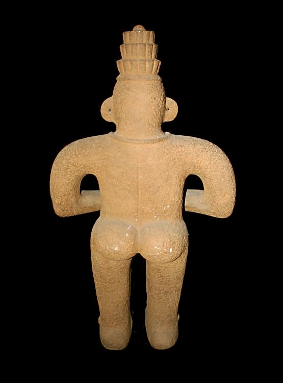 Basalt Sculpture Of A Standing Masked Figure, 1000 CE - 1550 CE