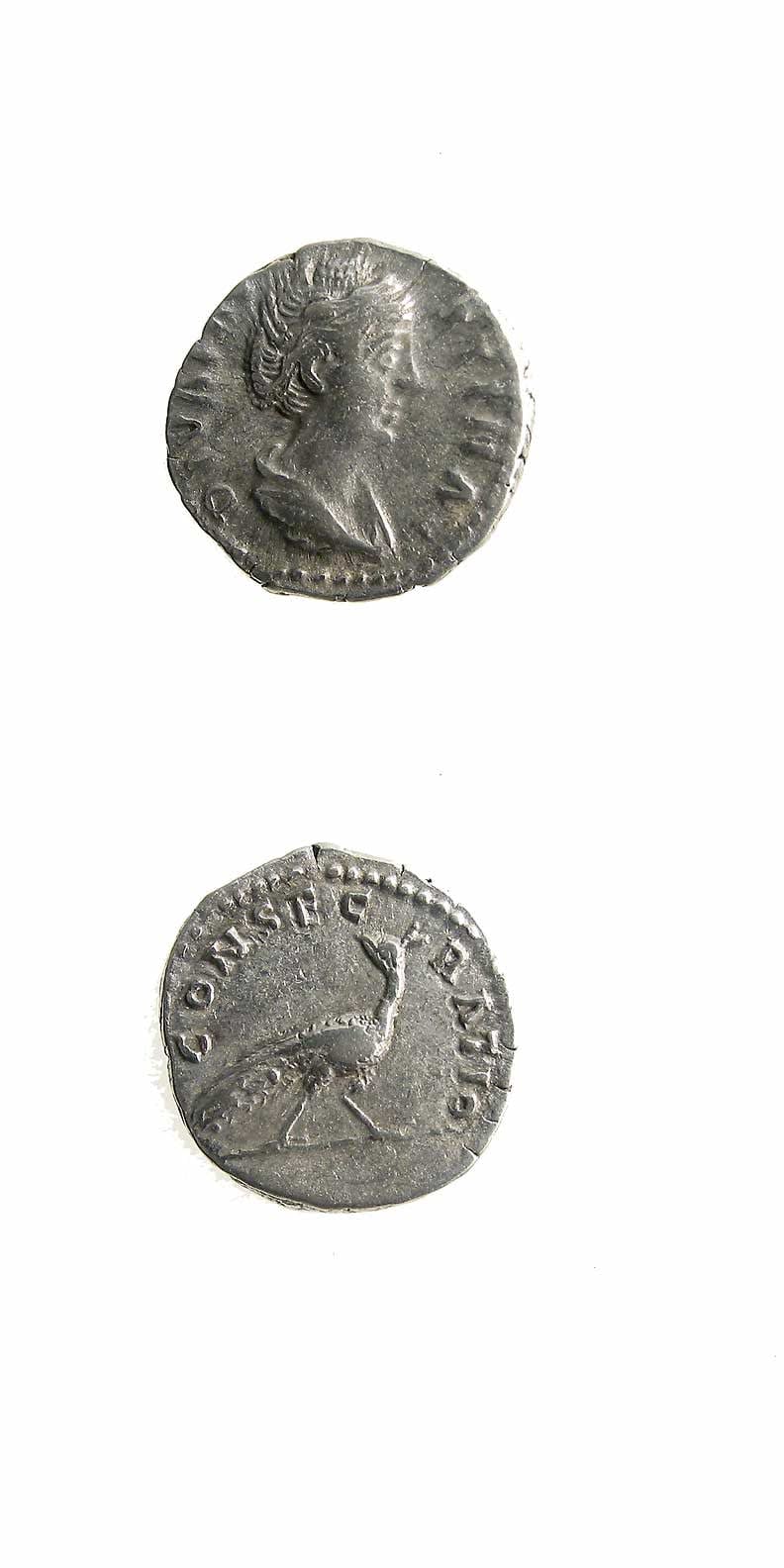 Silver Denarius of Empress Faustina Senior Issued Posthumously, 141 CE - 161 CE