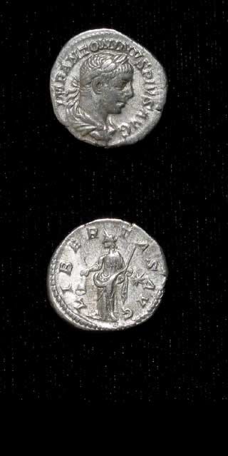 Silver Denarius of Emperor Elagabalus, 220 CE - 222 CE