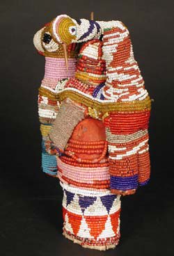 Yoruba Beaded Camel with Two Double-Headed Birds, 20th Century CE