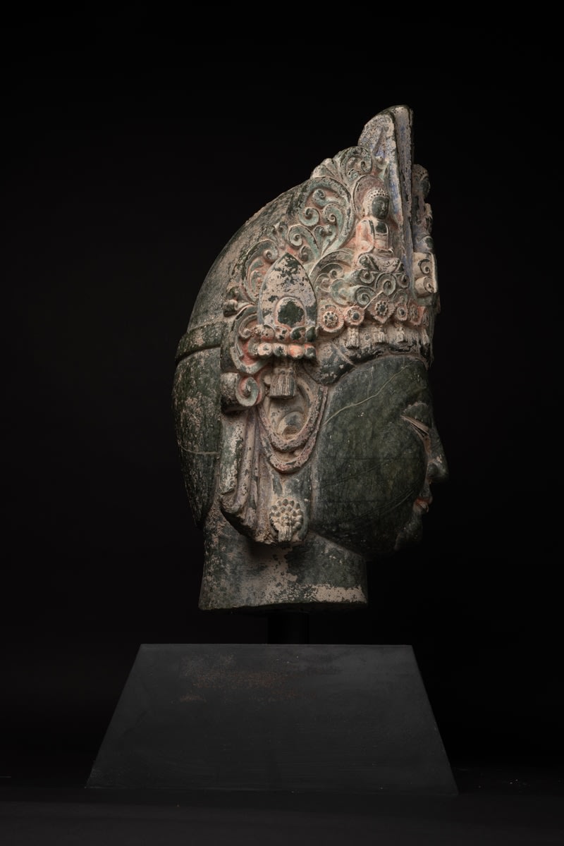 Sui Serpentine Marble Head of a Bodhisattva, 581 CE - 618 CE