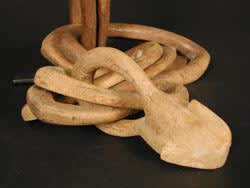 Baule Wooden Mask with a Chain, 20th Century CE