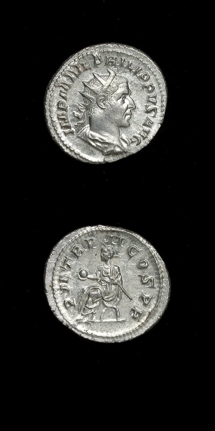 Silver Antoninianus of Emperor Philip I the Arab, 244 CE - 249 CE