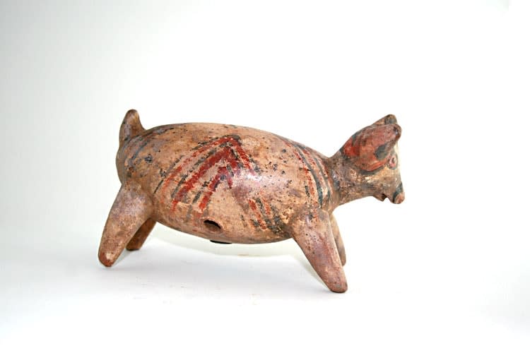 Nayarit Terracotta Dog Effigy Vessel, 300 BCE - 300 CE