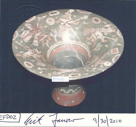 Moche Painted Terracotta Florero Vessel, 600 CE - 800 CE