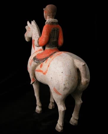 Han Polychrome Horse and Rider, 206 BCE - 220 CE