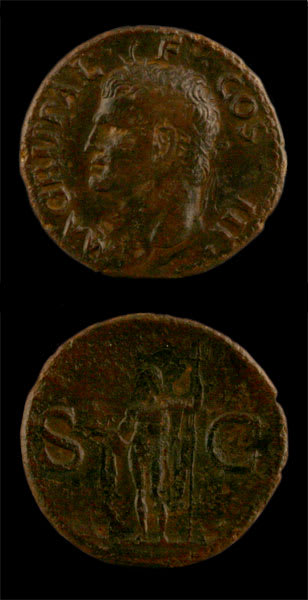 Bronze As of Emperor Agrippa Issued Posthumously Under Caligula, 38 CE