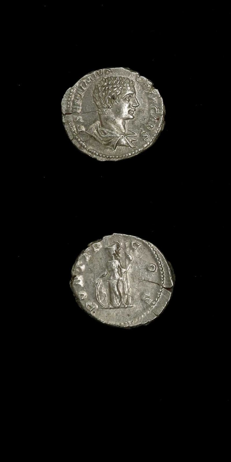 Silver Denarius of Geta Struck While Caesar, 202 CE - 209 CE