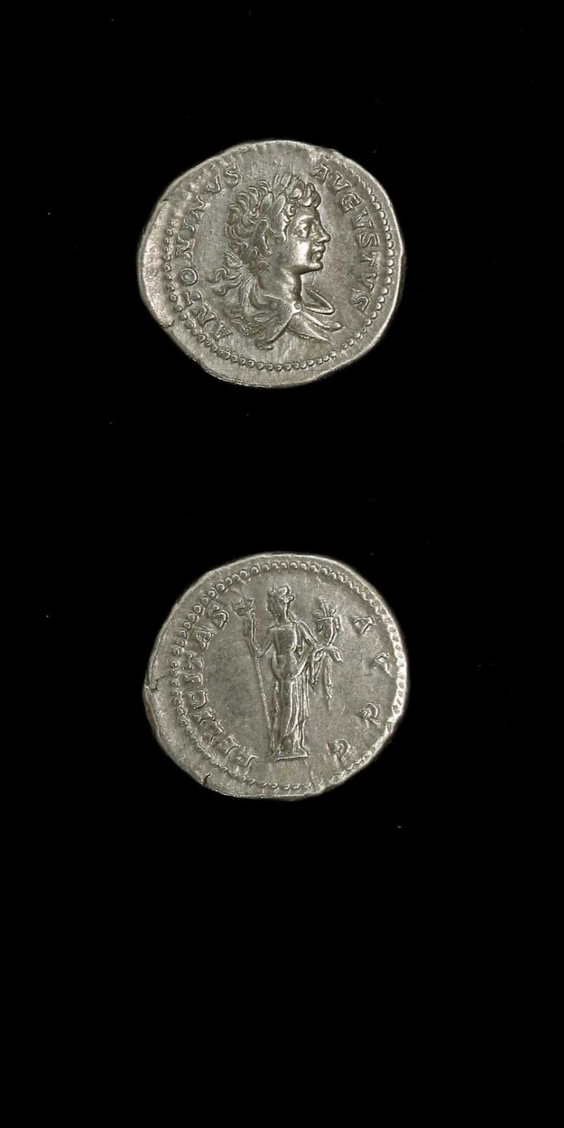 Silver Denarius of Emperor Caracalla, 199 CE - 201 CE