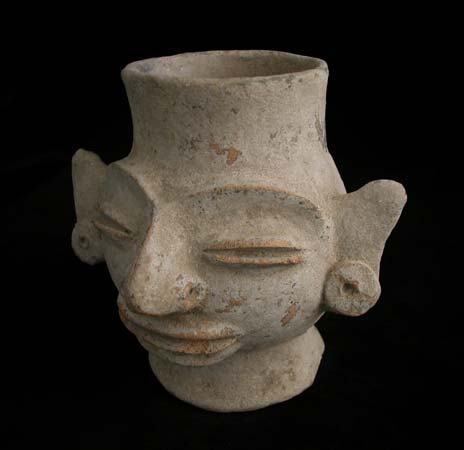 Remojadas Vessel in the Form of a Head, 500 CE - 900 CE