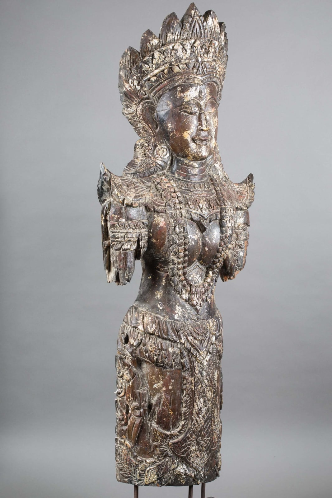 Thai Lan Na style wooden sculpture of Tara, 16th Century - 18th Century CE