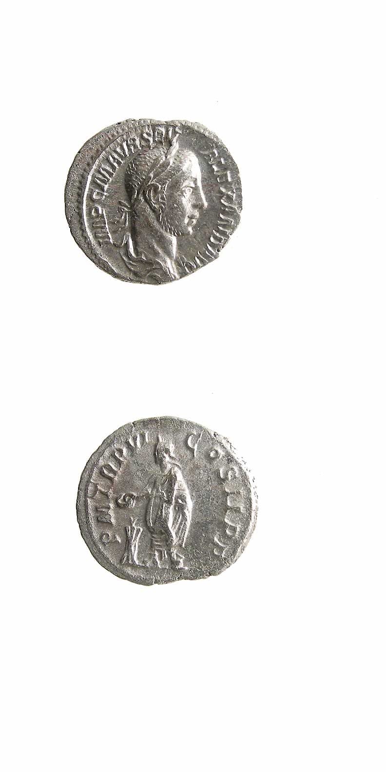 Silver Denarius of Emperor Severus Alexander, 222 CE - 228 CE