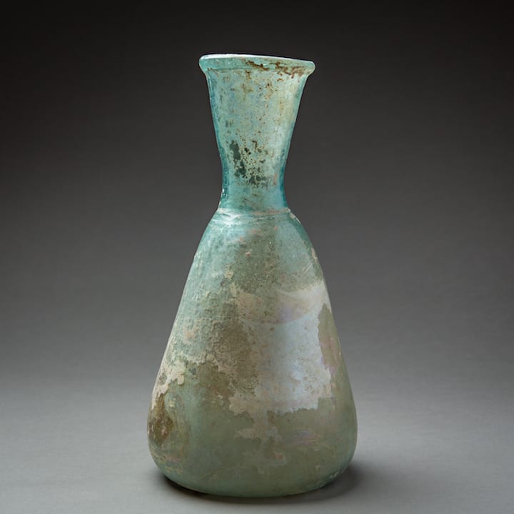 Roman Pale Blue Glass Vase, 100 CE - 300 CE