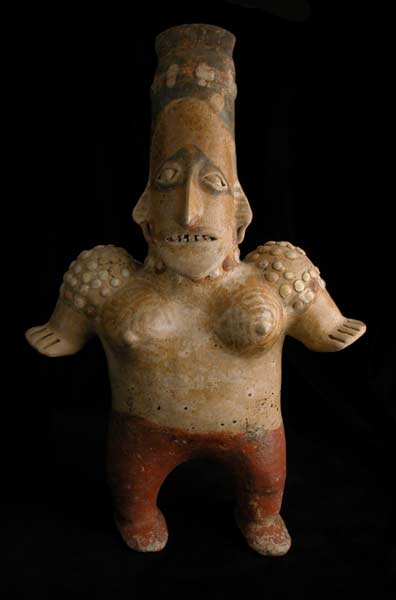 Ameca-Ezatlán Style Jalisco Terracotta Sculpture of a Standing Woman, 300 BCE - 300 CE