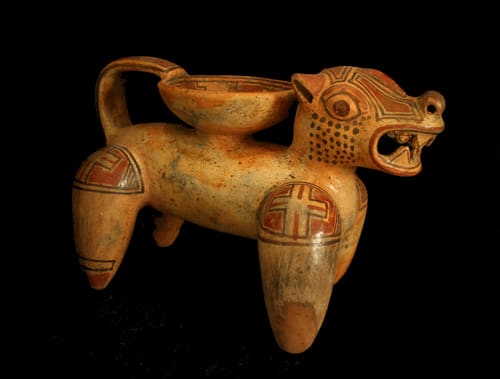 Sculpture of a Jaguar with a Bowl on its Back, 500 CE - 800 CE