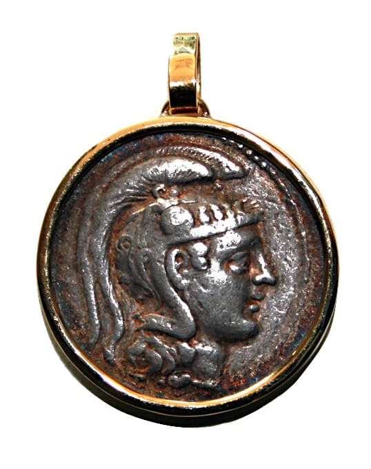 Gold Pendant with Athenian Silver Tetradracm, 2 Century BCE - 1st Century BCE
