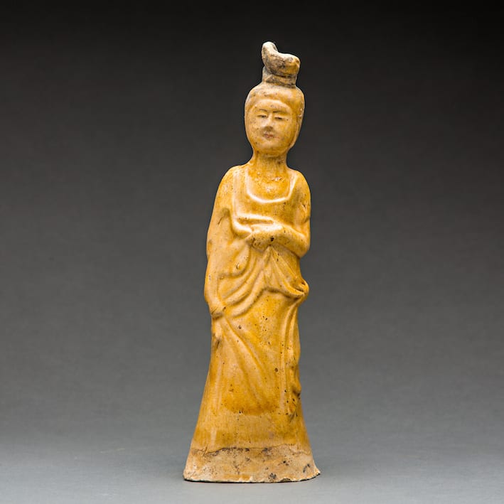 Sui Glazed Sculpture of a Lady in Waiting, 581 CE - 618 CE