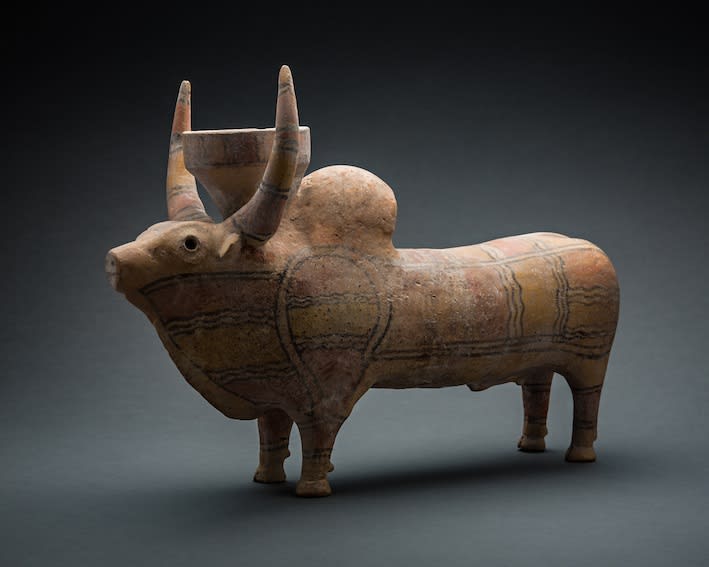 Slip-painted Terracotta Sculpture of a Zebu Bull, 2800 BCE - 2600 BCE
