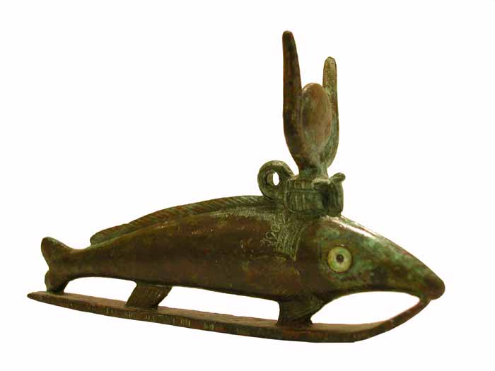 Bronze Sculpture of an Oxyrhynchus Fish God, 664 BCE - 525 CE