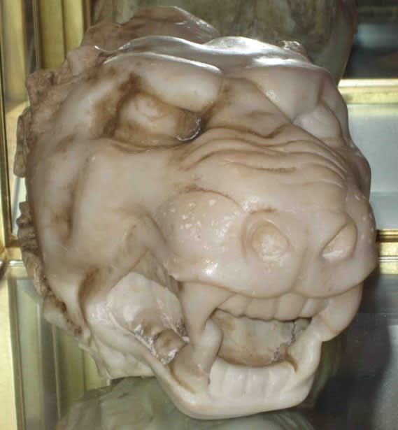 Roman Marble Head of a Snarling Lion, 100 CE - 300 CE