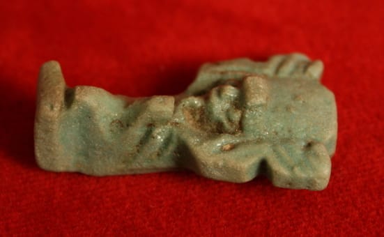 26th Dynasty Faience Amulet of Shu, 664 BCE - 525 BCE