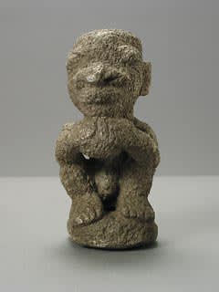Kissi Soapstone Nomoli Sculpture of a Seated Man, 16th Century CE - 20th Century CE