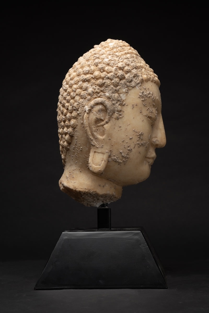 Northern Qi or Sui Marble Head of a Buddha, 550 CE - 618 CE