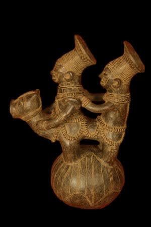 Mangbetu Terracotta Equestrian Vessel, 19th Century CE - 20th Century CE