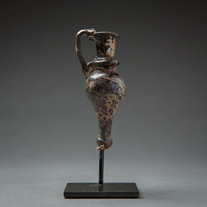 Roman Glass Vial with Handle, 2nd Century CE - 4th Century CE