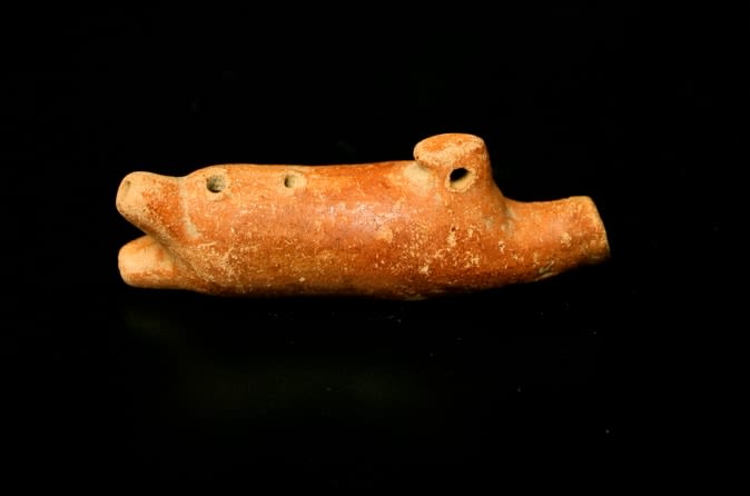 Pre-Columbian/ Colima Zoomorphic Whistle, 300 BCE - 300 CE