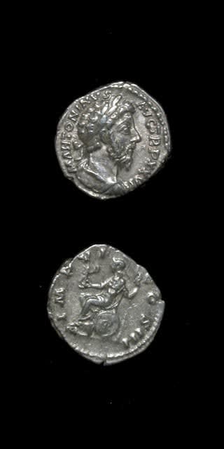 Silver Denarius of Emperor Marcus Aurelius, 161 CE - 180 CE