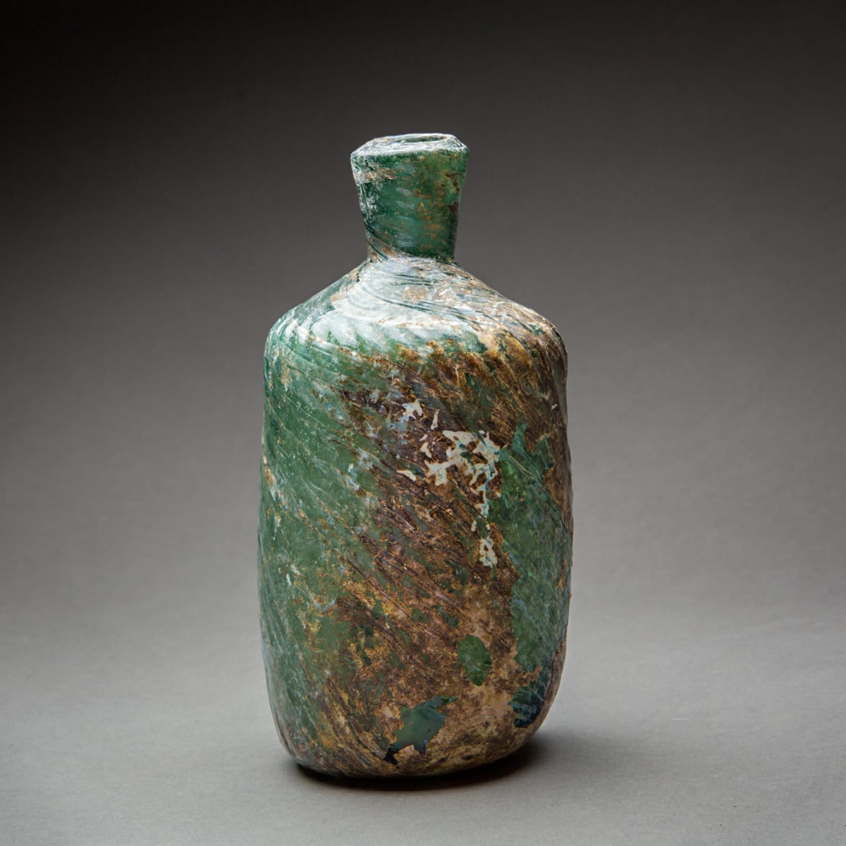Large Green Glass Bottle, 800 CE - 900 CE