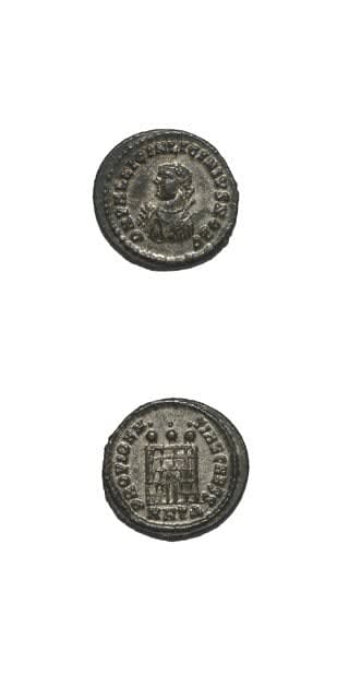 Silvered Bronze Coin of Caesar Licinius Junior, 317 CE - 324 CE