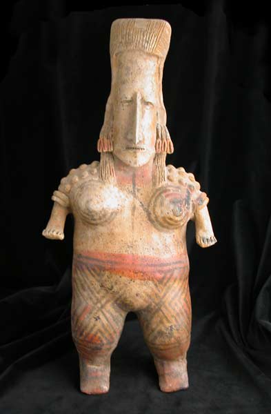 San Juanito Style Jalisco Terracotta Sculpture of a Standing Woman, 300 BCE - 300 CE