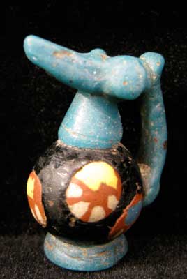Islamic Glass Bead in the Form of a Ewer, 700 CE - 900 CE