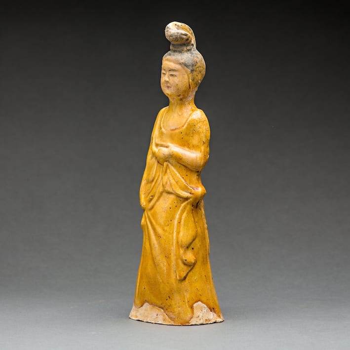 Sui Glazed Sculpture of a Lady in Waiting, 581 CE - 618 CE