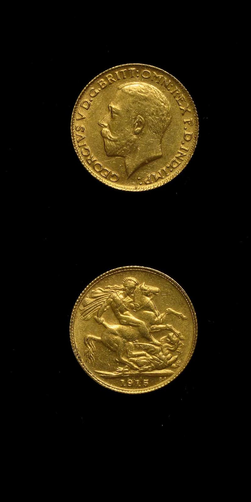 British Gold Sovereign of King George V, 1915 CE