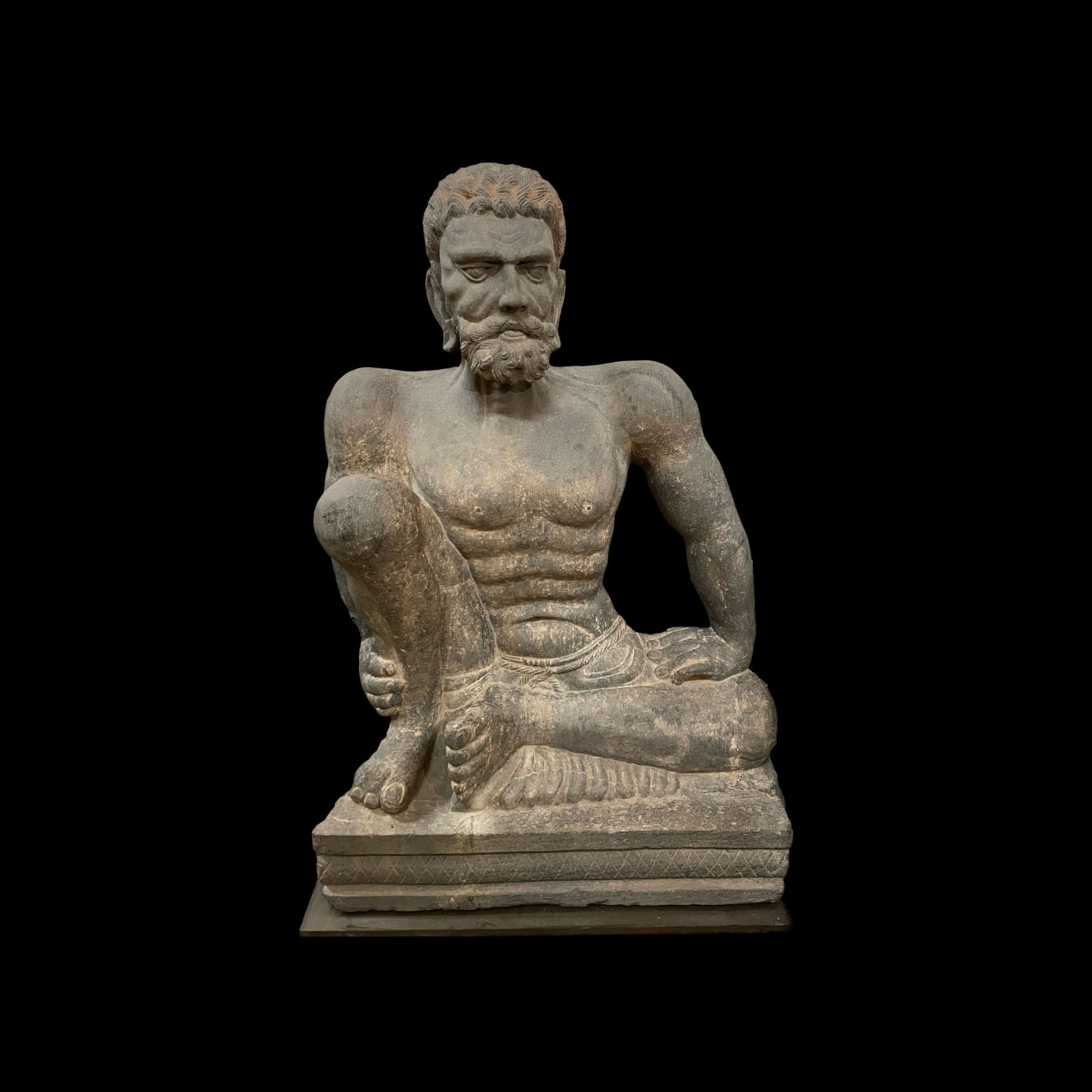 Gandhara Schist Sculpture of an Ascetic, 2nd Century CE - 3rd Century CE
