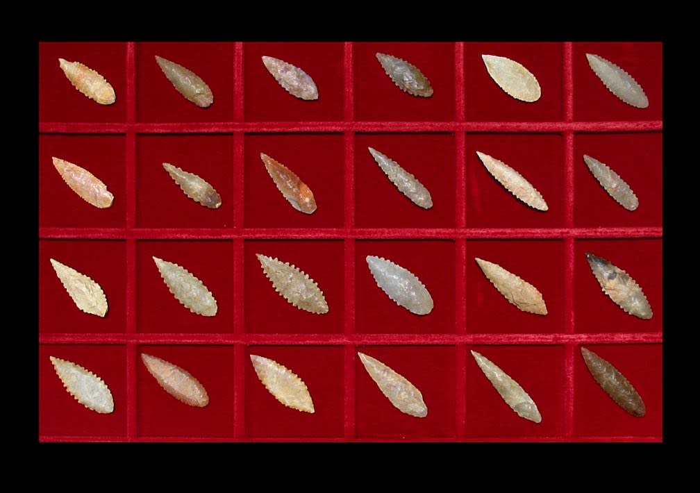 Set of Twenty-Four Neolithic Flint Arrowheads, 6000 BCE - 4000 BCE