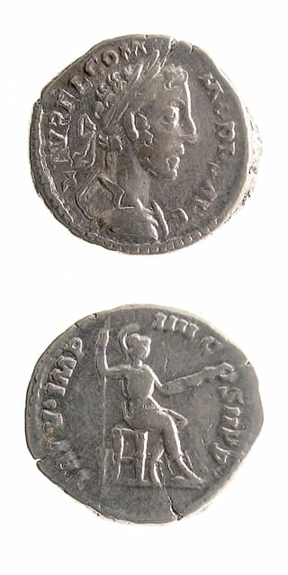 Silver Denarius of Emperor Commodus, 180 CE - 192 CE