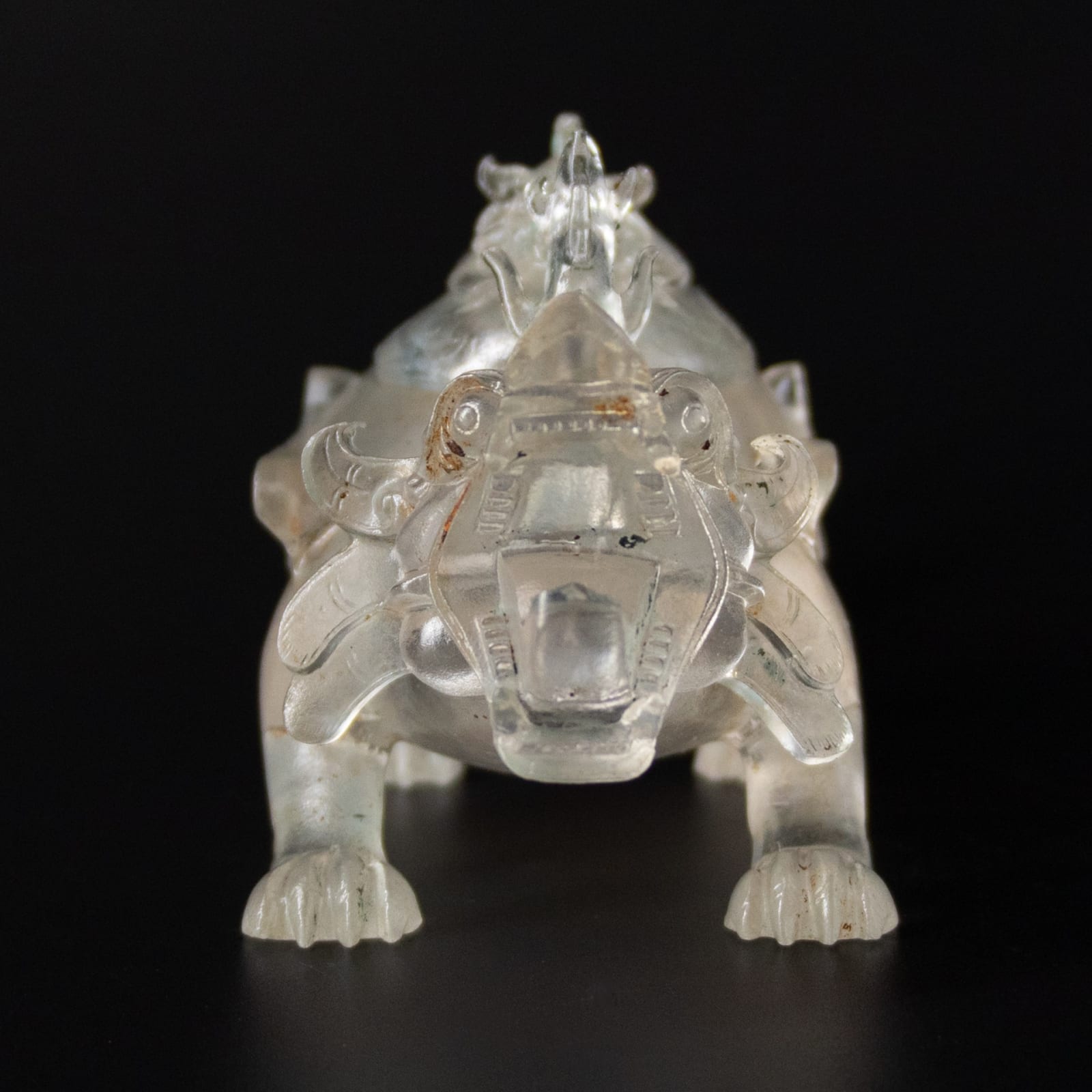 Qing dynasty glass cup in the shape of a mythological figure , 1644-1912 CE